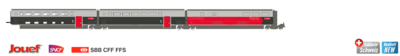 Jouef H0 Euroduplex TGV Lyria Ergänzungsset 1