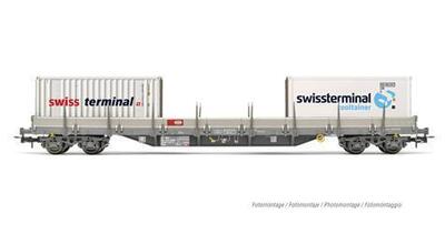 Rivarossi H0 Rungenwagen Res SBB mit 2 Container "Swissterminal", Ep. V