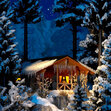 Busch H0 Winterhütte mit Beleuchtung  