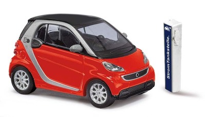 Busch H0 Smart Fortwo electric rot