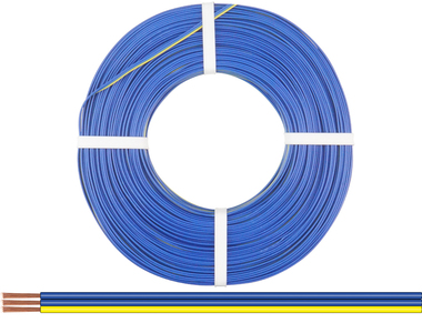 Donau Elektronik 318-223-25 - Drillingslitze 0,14 mm² / 25 m blau-blau-gelb