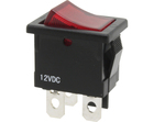 Donau Elektronik KWS130 - Ausschalter, 1-polig, schwarz, rot beleuchtet, ON-OFF