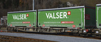 Bemo H0m RhB R-w 8385 Tragwagen mit Container "Valser"